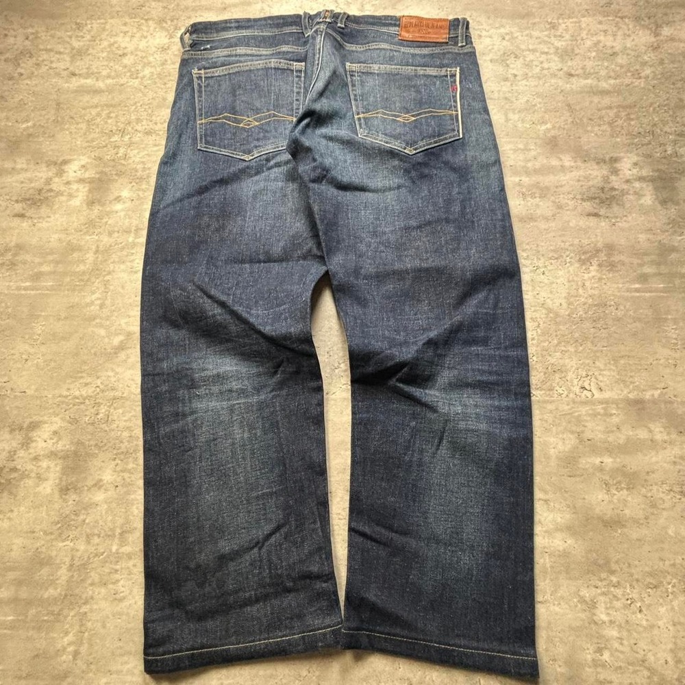 Replay Blue Jeans Men 38x28 Blue Baggy Raw Selvedge Denim Grover